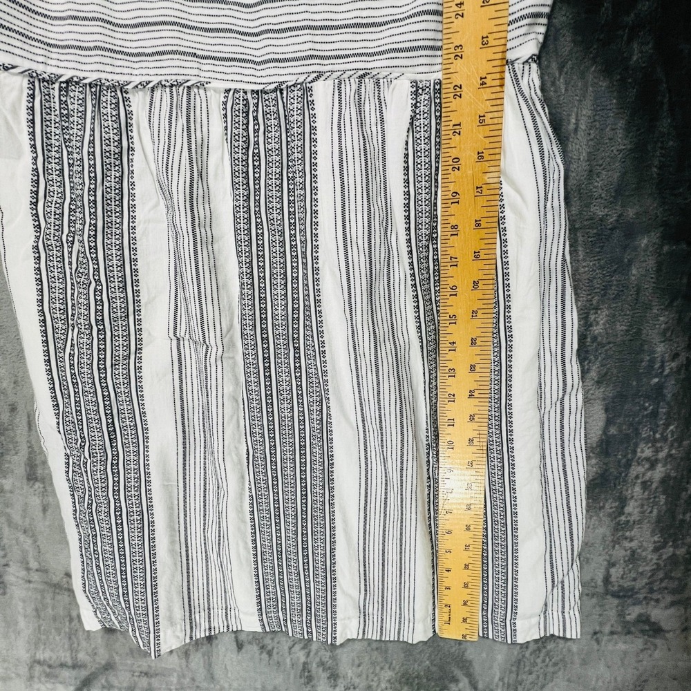 LOFT Womens Coastal Minimalist Fit Flare Dress Size 10 Striped Pockets - Picture 11 of 12
